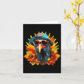 Funny Cute Autumn Thanksgiving Turkey Christmas Au Karte (Gelbe Blume)