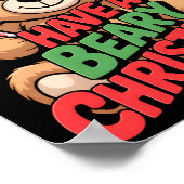 Funny Cute Bear Pun Holiday Xmas Have A Beary Chri Poster (Ecke)