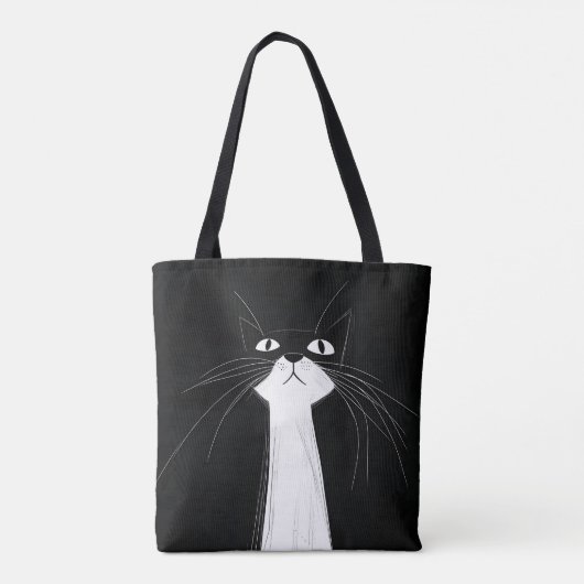 Funny Cute Black cat Tasche (Rückseite)
