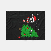 Funny Cute Black Cat What Jamas Christmas Tree Cos Fleecedecke (Vorderseite (Horizontal))