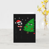 Funny Cute Black Cat What Jamas Christmas Tree Cos Karte (Gelbe Blume)