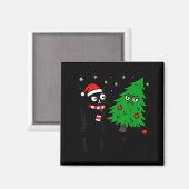 Funny Cute Black Cat What Jamas Christmas Tree Cos Magnet (Vorderseite/Rückseite)