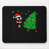 Funny Cute Black Cat What Jamas Christmas Tree Cos Mousepad (Vorne)