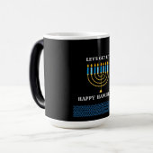 Funny Cute Blue Hanukkah Menorah Design Verwandlungstasse (Vorderseite Links)