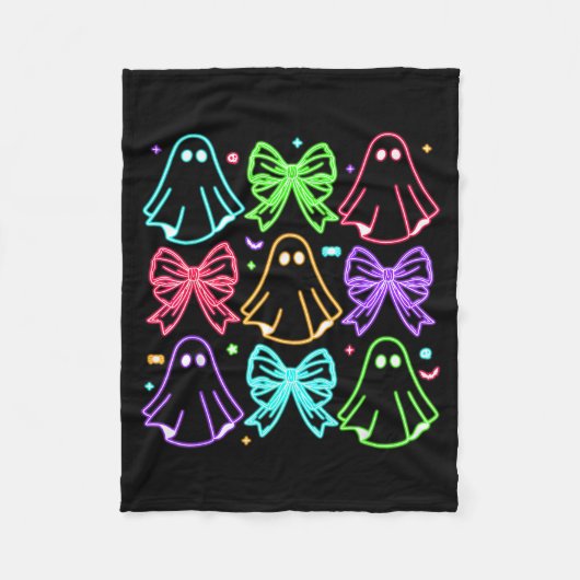 Funny Cute Boo Ghost Soky Season Glow In Halloween Fleecedecke (Vorderseite)