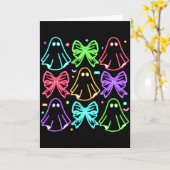 Funny Cute Boo Ghost Soky Season Glow In Halloween Karte (Gelbe Blume)