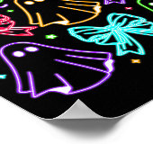 Funny Cute Boo Ghost Soky Season Glow In Halloween Poster (Ecke)