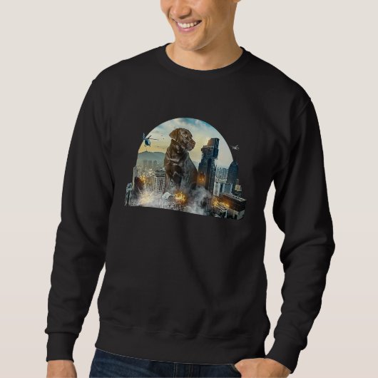 Funny & cute brown Labrador is wild at Christmas Sweatshirt (Vorderseite)