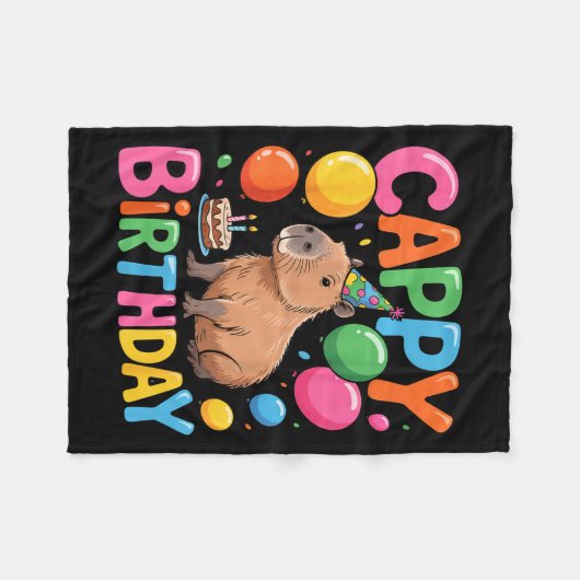 Funny Cute Capy Capybara Animal Birthday Party Sup Fleecedecke (Vorderseite (Horizontal))