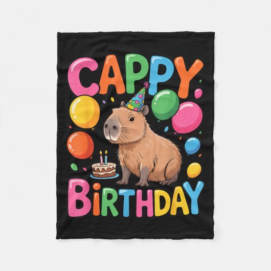 Funny Cute Capy Capybara Animal Birthday Party Sup Fleecedecke (Vorderseite)