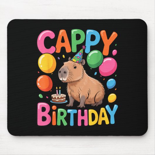 Funny Cute Capy Capybara Animal Birthday Party Sup Mousepad (Vorne)