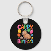 Funny Cute Capy Capybara Animal Birthday Party Sup Schlüsselanhänger (Vorderseite)