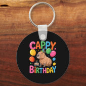 Funny Cute Capy Capybara Animal Birthday Party Sup Schlüsselanhänger (Vorderseite)