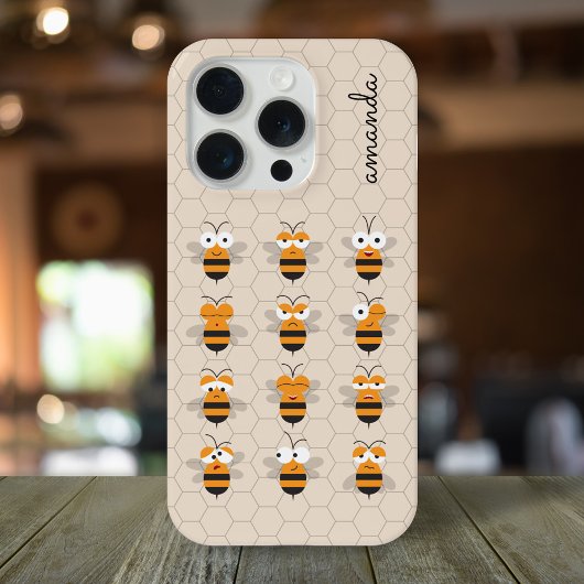 Funny Cute Cartoon Honey Bees Honeycomb iPhone Hülle