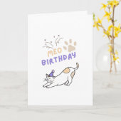 Funny cute cat birtday card karte (Gelbe Blume)