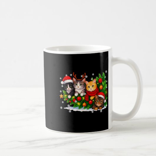 Funny Cute Cat Crew Santa Hat Christmas Xmas Women Kaffeetasse (Rechts)
