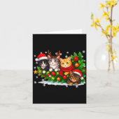 Funny Cute Cat Crew Santa Hat Christmas Xmas Women Karte (Gelbe Blume)