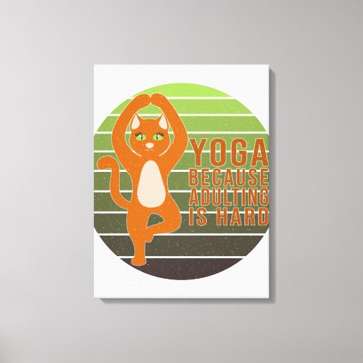 Funny cute cat doing yoga. funny yoga design leinwanddruck (Vorderseite)