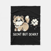 Funny Cute Cat Kitten Lover Silent But Deadly Gift Fleecedecke (Vorderseite)