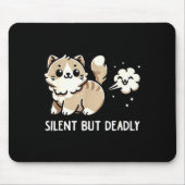 Funny Cute Cat Kitten Lover Silent But Deadly Gift Mousepad (Vorne)