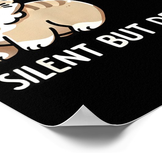 Funny Cute Cat Kitten Lover Silent But Deadly Gift Poster (Ecke)