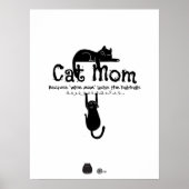 Funny Cute Cat Wine Mom Quote Typography Gift Poster (Vorne)