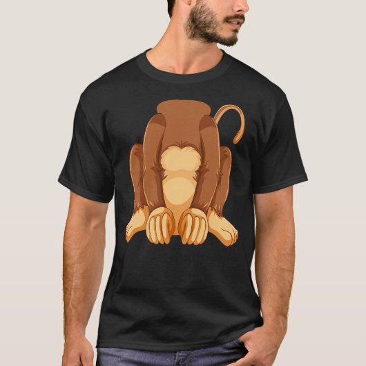 Funny Cute chimpanzee Animal Matching Monkey costu T-Shirt (Vorderseite)