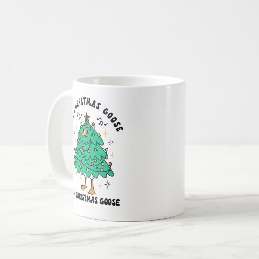 Funny Cute Christmas Goose Kaffeetasse (Vorderseite Links)