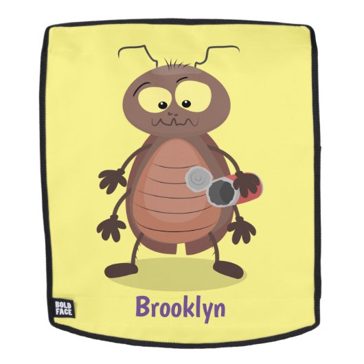 Funny cute cockroach cartoon character rucksack (Abnehmbare Front)