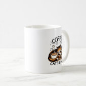 Funny Cute Coffee Cats Books Lover Women Men Kids Kaffeetasse (VorderseiteRechts)