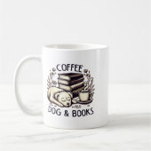 Funny Cute Coffee Dog Books Lover Women Men Kids  Kaffeetasse (Links)