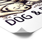 Funny Cute Coffee Dog Books Lover Women Men Kids Poster (Ecke)