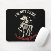Funny Cute Creepy Unicorn Skeleton Dark Humor Goth Mousepad (Mit Mouse)