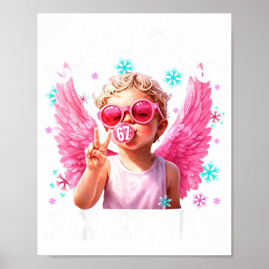 Funny Cute Cud Says Six Seven Valentine's Day 67 M Poster (Vorne)