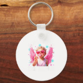 Funny Cute Cud Says Six Seven Valentine's Day 67 M Schlüsselanhänger (Vorderseite)