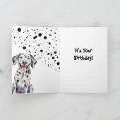 Funny Cute Dalmatian Peeking Dog Birthday Folded Karte (Innenseite)