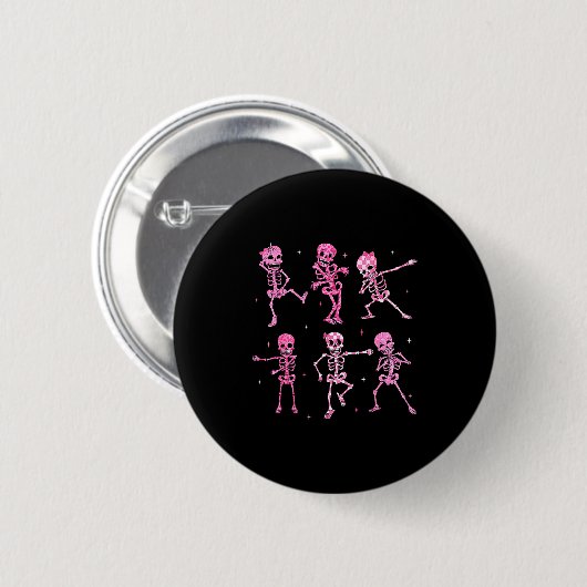 Funny Cute Dancing Skeleton Halloween Costume Shir Button (Vorne & Hinten)