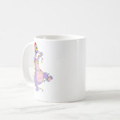 Funny Cute Dragon Figment Lights Christmas Santa M Kaffeetasse (Vorderseite Links)