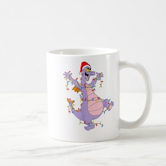 Funny Cute Dragon Figment Lights Christmas Santa M Kaffeetasse (Rechts)