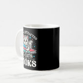 Funny Cute Easily Distracted By Cats And Books Kaffeetasse (Vorderseite Links)