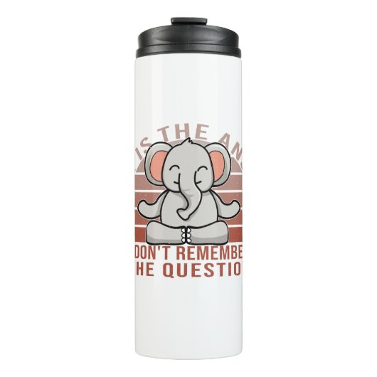 Funny cute elephant doing yoga. funny yoga design thermosbecher (Vorderseite)