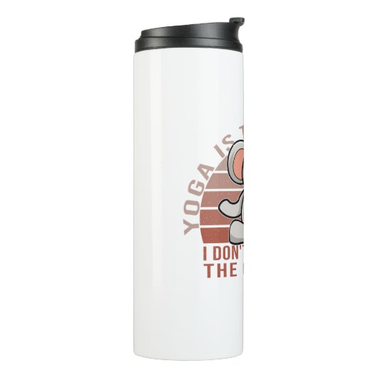 Funny cute elephant doing yoga. funny yoga design thermosbecher (Nach links gedreht)