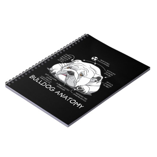 Funny Cute English Bulldog Anatomy Dog Biology Notizblock (Linke Seite)