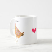 Funny Cute Fashionable Chicken Hen Art Custom Kaffeetasse (Vorderseite Links)