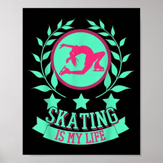 Funny Cute Figure Skater For Ice Skating Srt Gift Poster (Vorne)