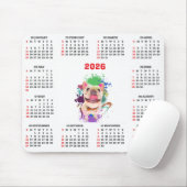 Funny Cute Frenchie Dog Calendar  Mousepad (Mit Mouse)