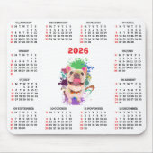 Funny Cute Frenchie Dog Calendar  Mousepad (Vorne)