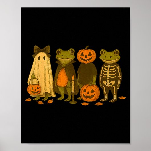 Funny Cute Frog Halloween Costumes  Poster (Vorne)