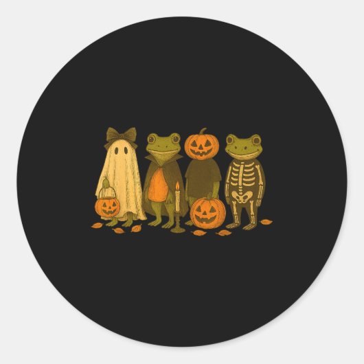 Funny Cute Frog Halloween Costumes  Runder Aufkleber (Vorderseite)