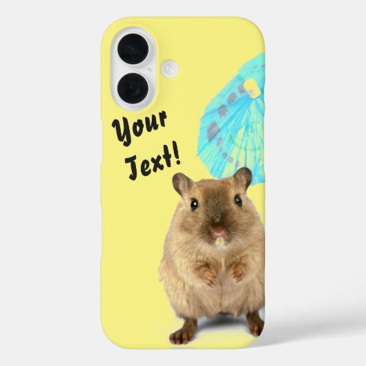 Funny Cute Gerbil Summer Holiday Yellow Case-Mate iPhone Hülle (Rückseite)